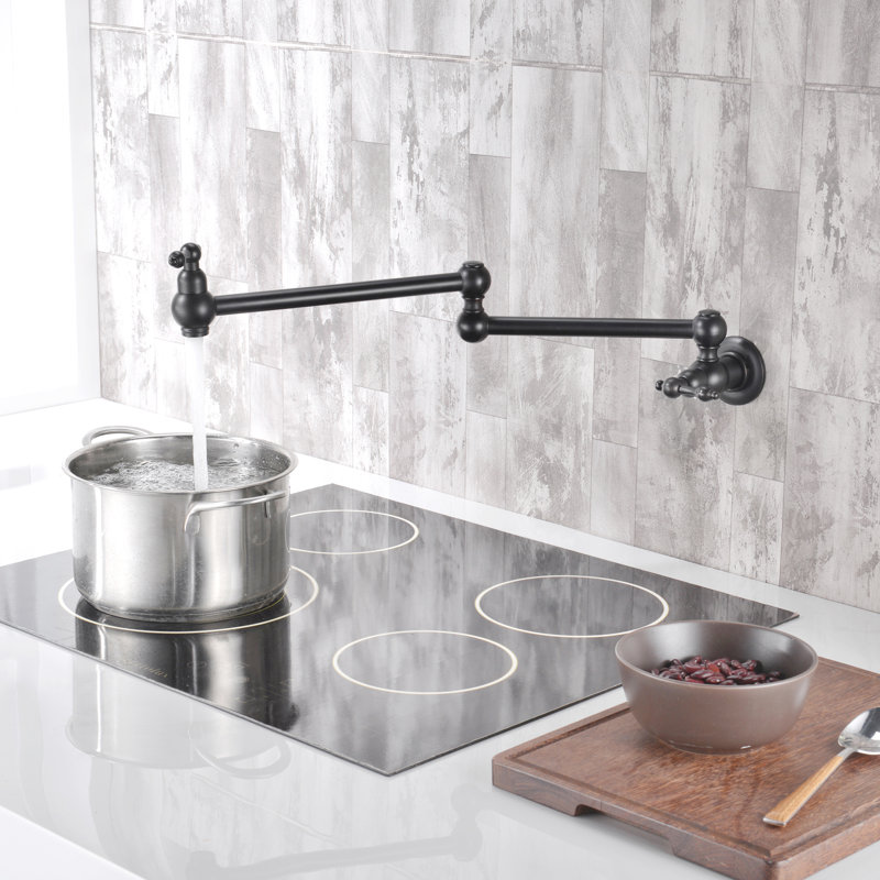 Kitchen Faucet Pot Filler with Dual Swing Joints,Wall Mount Kitchen Sink Faucet