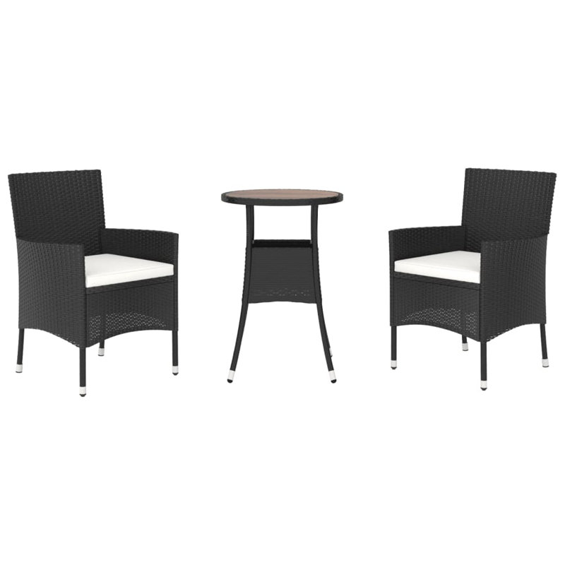 Isebrand 2 - Person Acacia Wicker Patio Dining Set with Round Table , Cushions Included