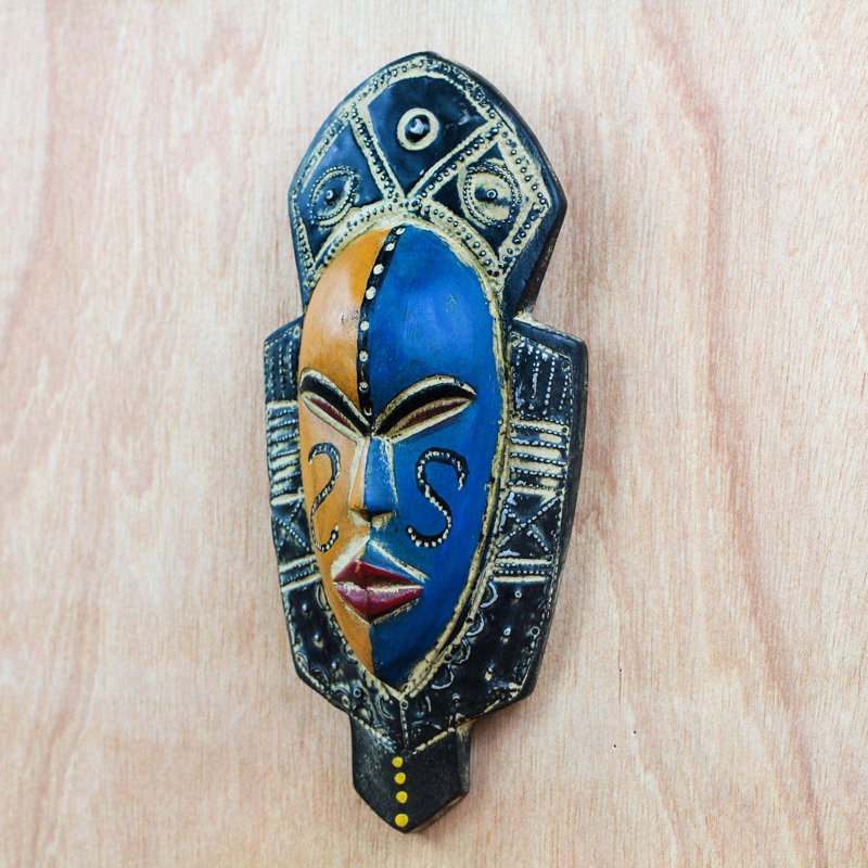 Double masque en bois africain thandi