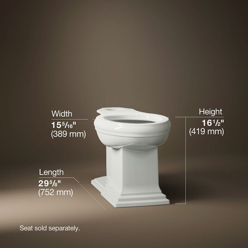 Cuvette de toilette allongÃ©e Comfort Height de la marque Memoirs avec siphon apparent, Dune