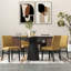 Ensemble de salle à manger rond 5 pièces, table à manger sur pied central avec 4 chaises, jaune-801523319