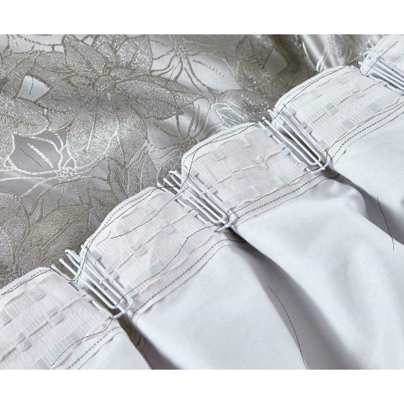 Pedoulas Room Darkening Curtain Pair, 168cm Width x 228cm Drop, Silver/Grey