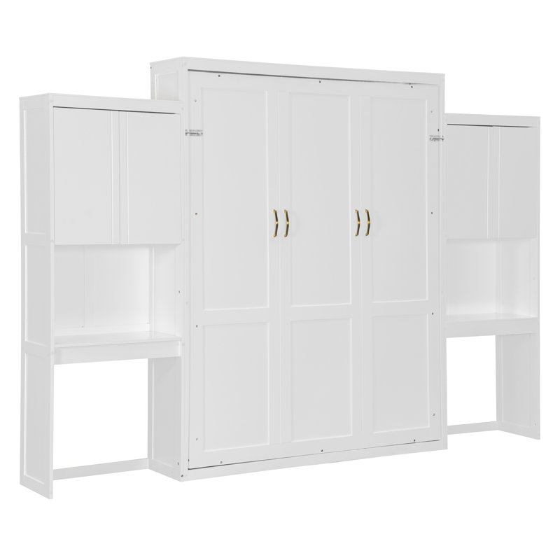 Lit escamotable en bois avec bureau, coiffeuse et armoires Sandyn