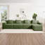 Canapé modulaire modulaire en L à 4 places sans os, canapé modulaire Cloud avec assise profonde, canapé modulaire moderne à 4 places avec coussins décoratifs et 1 repose-pieds mobile, tissu en velours côtelé-619868898