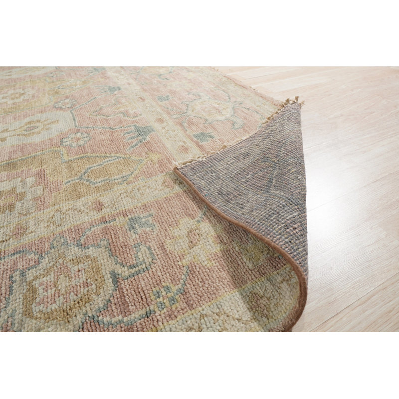 Coral Hand-Knotted Wool Faded Elegance Classic Traditional Modern Contemporary Carpet Rug, 12' x 15'
