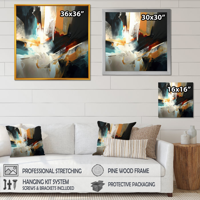Mercer41 Orange And Blue Abstract Mixed Colors III On Canvas Print ...