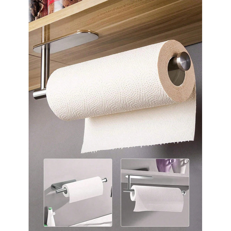 Porte-essuie-tout mural à une main (or - petit), Doré, H 6,3 po x l 3,15 po x P 1,57 po