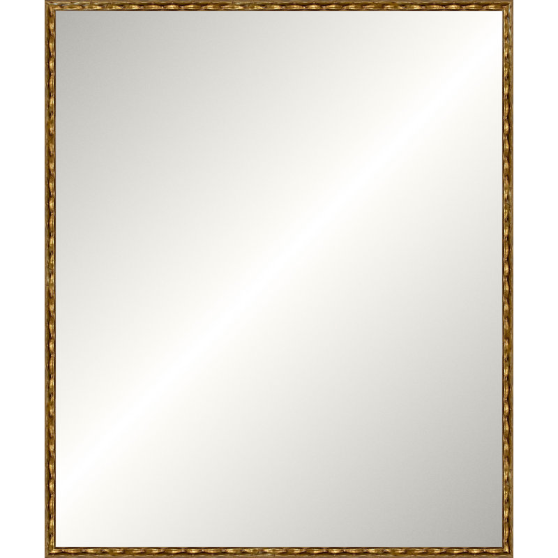 Antique Gold Wave Signature Mirror, Wide Vanity