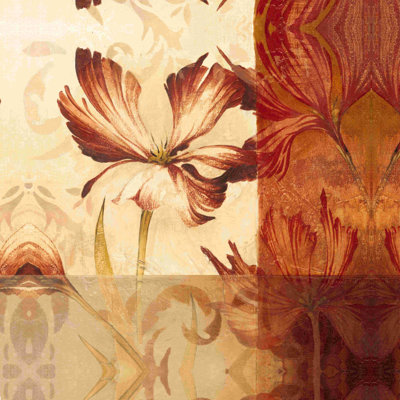 " Crimson Floral 1 " Painting Print