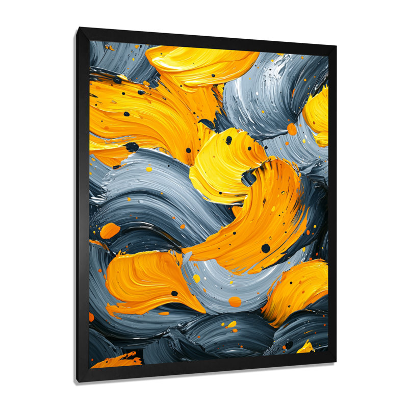 Noval - Abstract Wall Art Prints, Black, 20" H x 12" W, Single Picture Framed Print