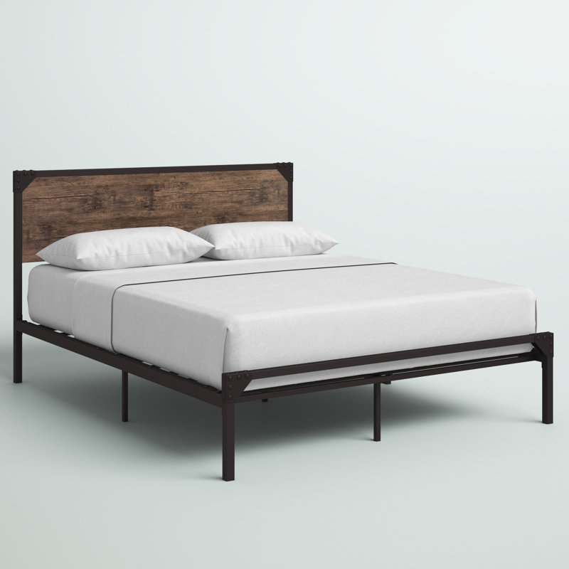 Seagroves Metal Platform Bed, Dark Brown, Queen