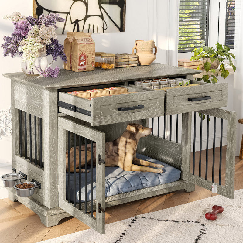 Meuble pour chien 44,48 po, Gris