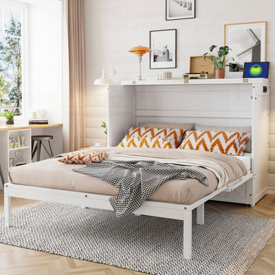 Murphy Bed Wall Bed With Drawer And Sockets & USB Ports For Space-Saving And Modern Convenience