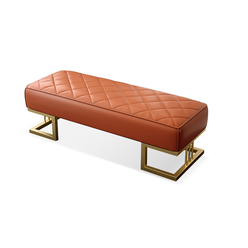 Upholstered Bench, Orange, 17.72" H x 70.87" W x 16.54" D