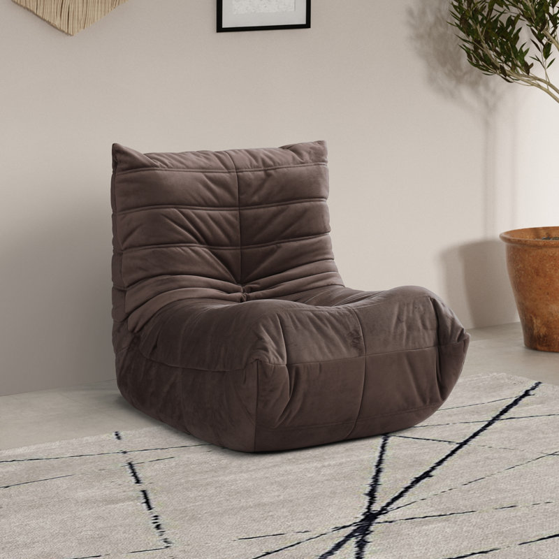 Chaise rembourrée en velours Rachel, Velours brun