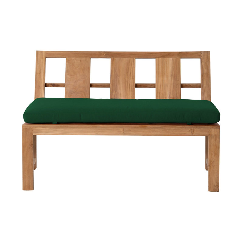 Ilarie Outdoor Teak Bench, Forest Green