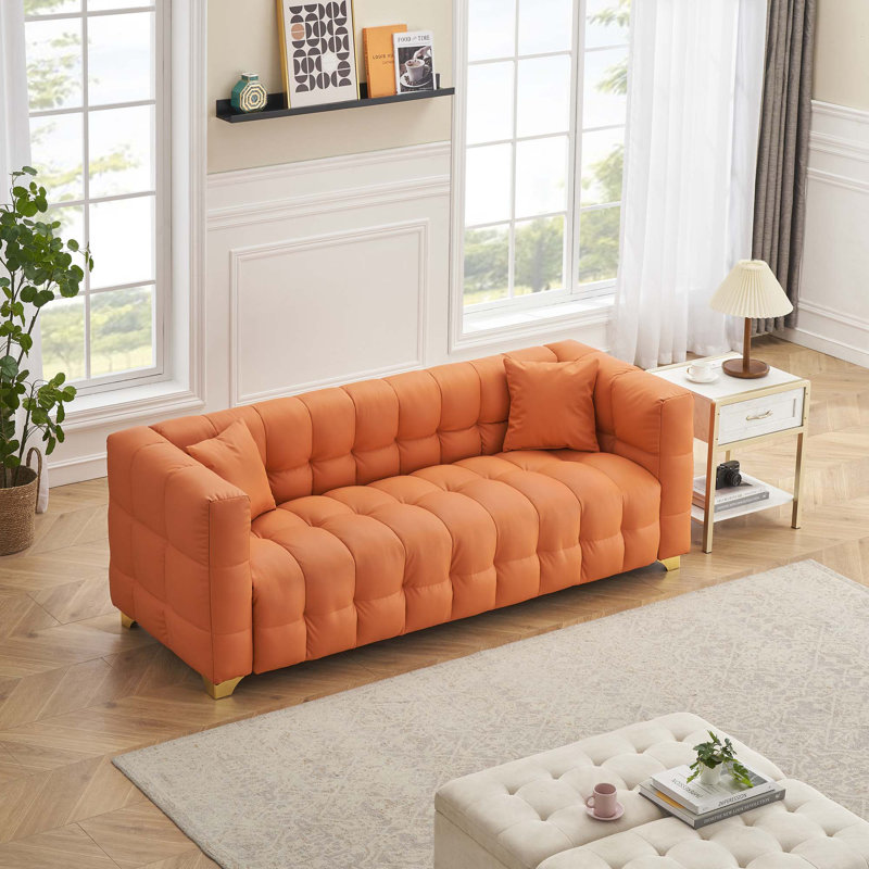 80 pouces de long, 21,7 pouces de profondeur, structure du corps américain, canapé en tissu technologique, 3 sièges imperméables et résistants aux taches, canapé anti-pattes