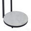 Table d'appoint noire avec plateau en verre et base en marbre blanc