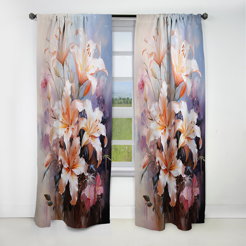 Java - Rideau lys - Rideau occultant à motif floral - 1 panneau, L 52 po x L 84 po