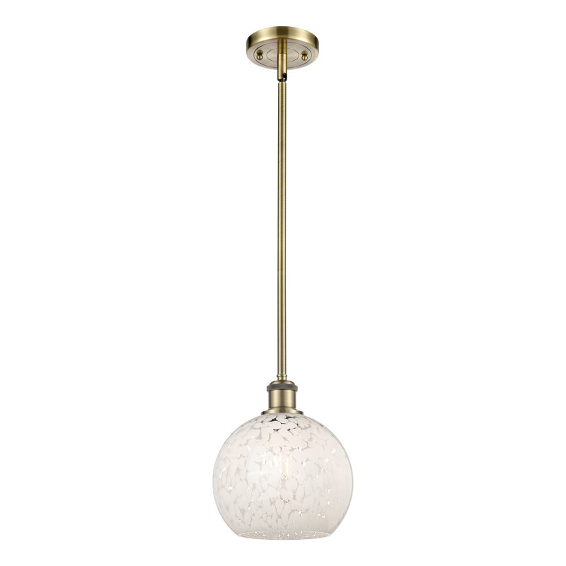 Luminaire suspendu 1 lumière Ballston Mouchette-516-G1216, H 10 po x l 8 po x P 8 po, Laiton antique