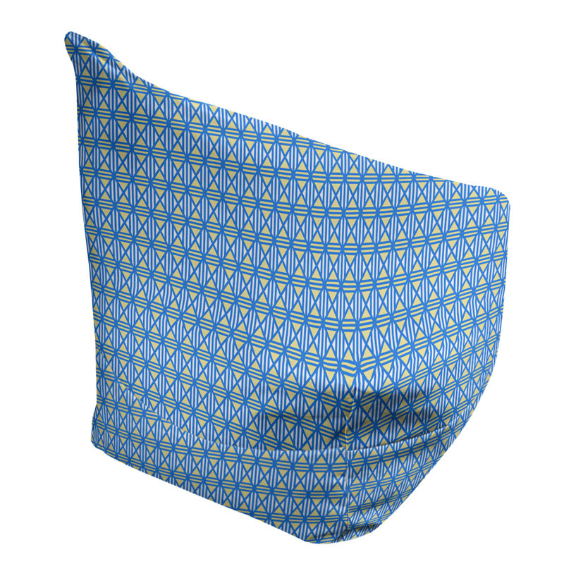 Petite chaise à sacs à billes & Leffel, H 120 po x L 31 po x P 60 po, Rembourrage poly, Bleu / jaune