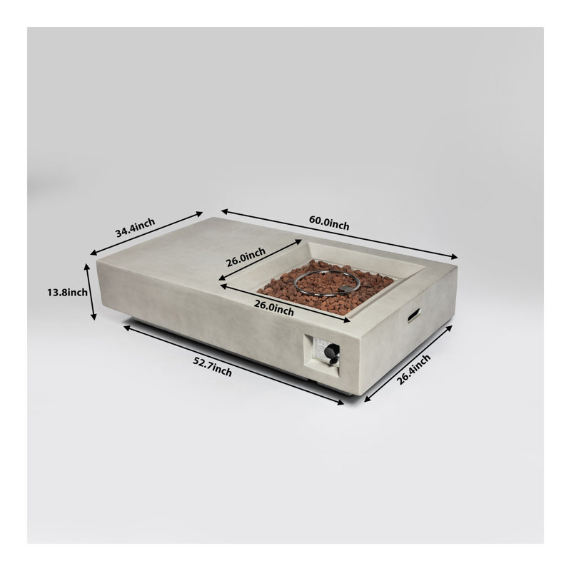 60inch Concrete Fire Pit Table