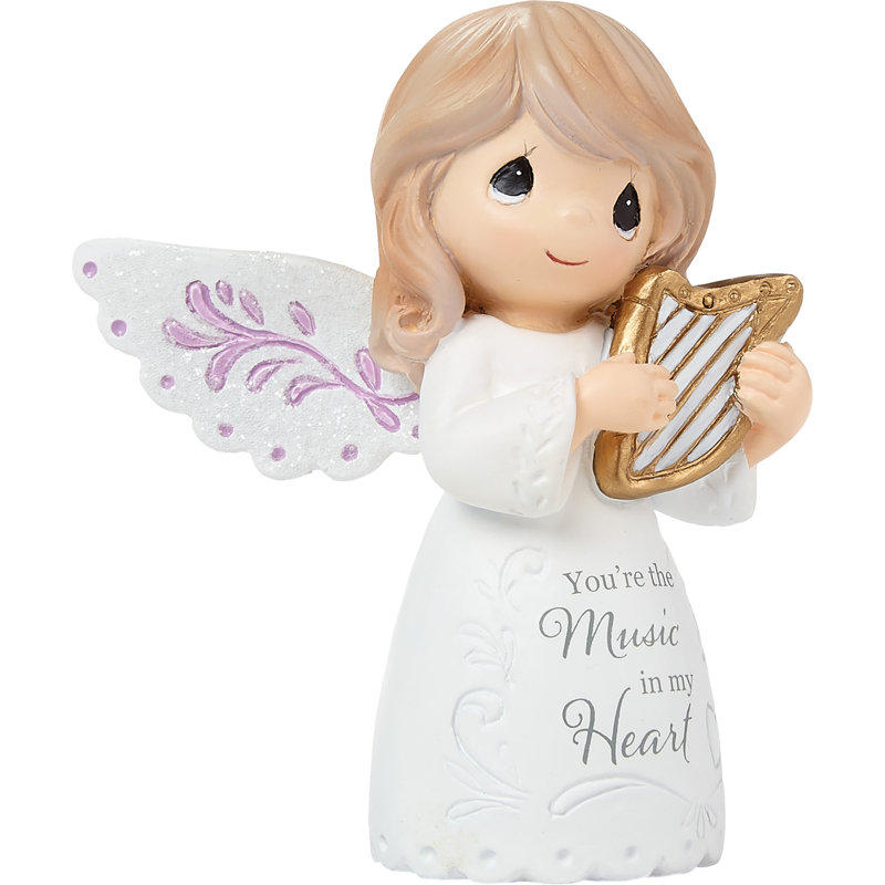 Precious Moments Angel Holding Harp Music in My Heart Miniature Figurine 2.93 Inch