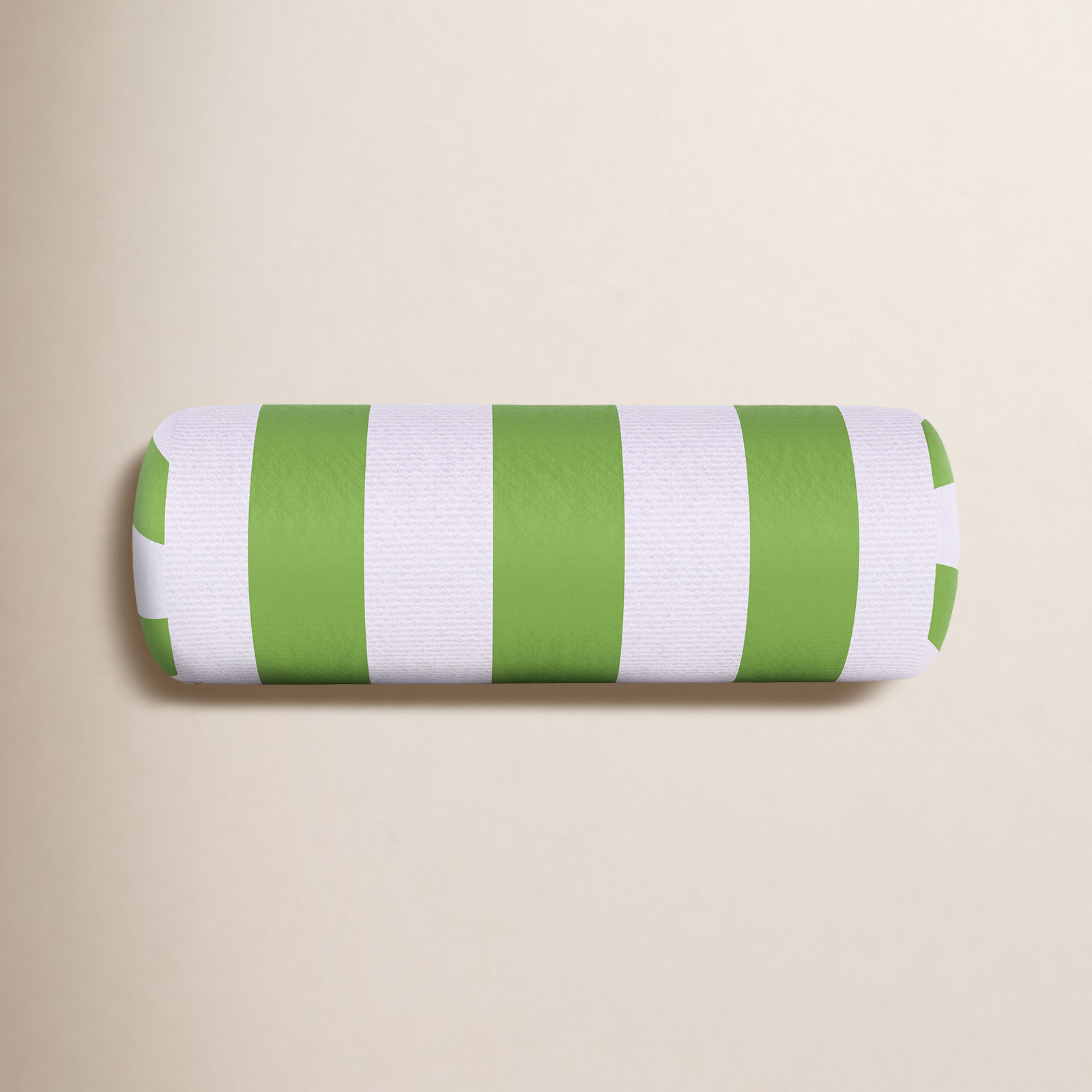 Amala Sunbrella® Throw Pillow, White/Green Striped