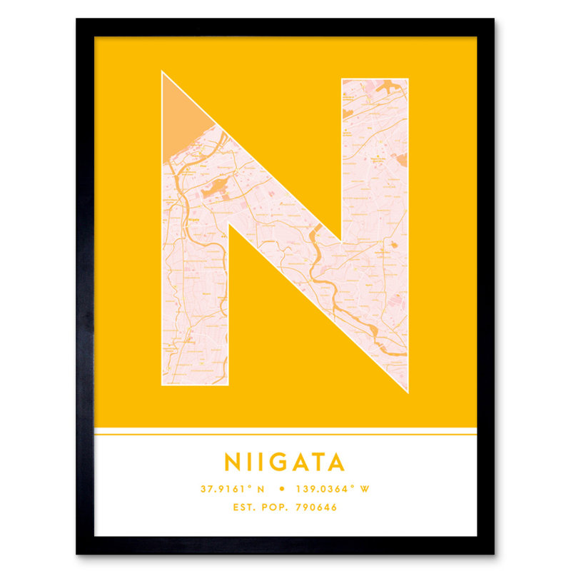 Niigata City Map Niigata Japan City Map - Single Picture Frame Typography