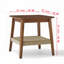 Table d'appoint Mid-Century avec tablette en rotin tissé - noyer foncé, 23 po
