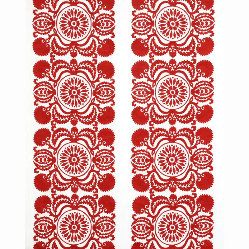 Castanet Embroidery Fabric, Red