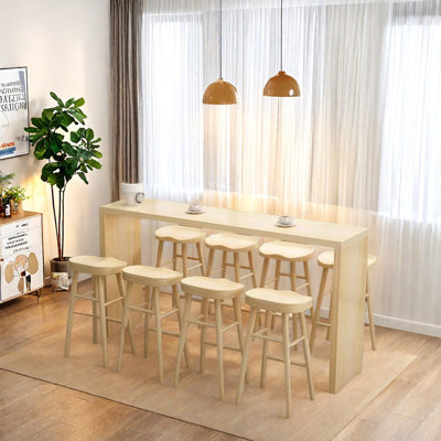 Table de bar et chaises modernes en bois massif pour la maison