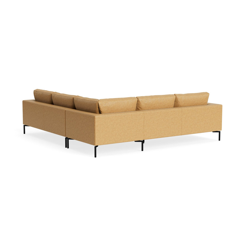 MTO - The New Standard L-Shaped Sectional - Small with Black Legs, Left, Camel Leather