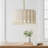 Roka 3-Light White Woven Drum Pendant Light with Linen Shade