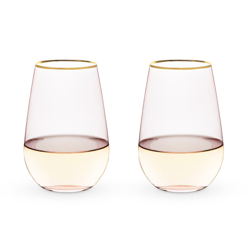 Rose Crystal Stemless Wine Glass