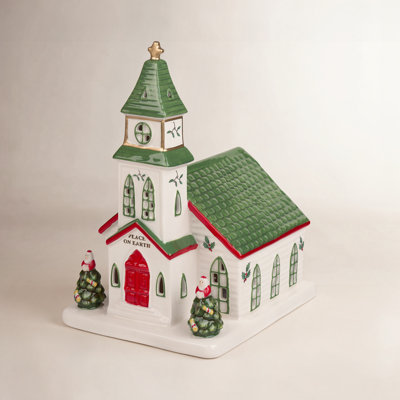 Christmas Tree Lighted Village Church