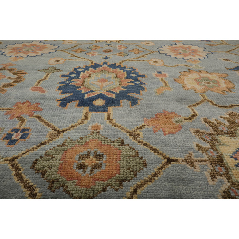 Tapis oriental oriental en laine noué à la main Oushak 9 po 1 po x 12 po x 2 po Oushak, couleur rouille
