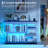 47.24'' Sideboard, Modern Clear Tempered Glass Buffet, Display Case With Rgb Led Lights, Usb Port, Type-C Port And Motion Sensor-1521459464