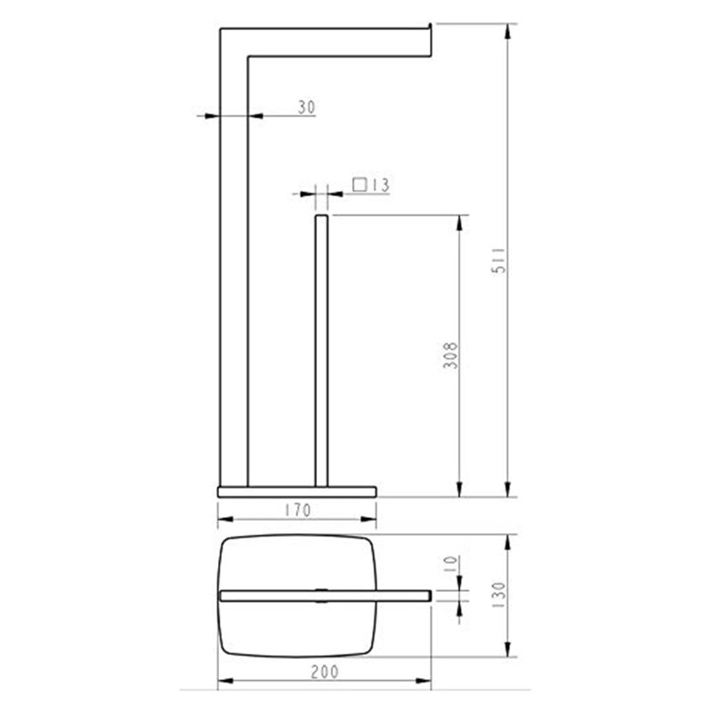 Free Standing Toilet Paper Holder, Chrome