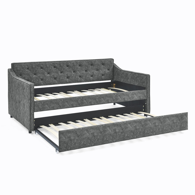Lit tapissier Giankarlo, gris