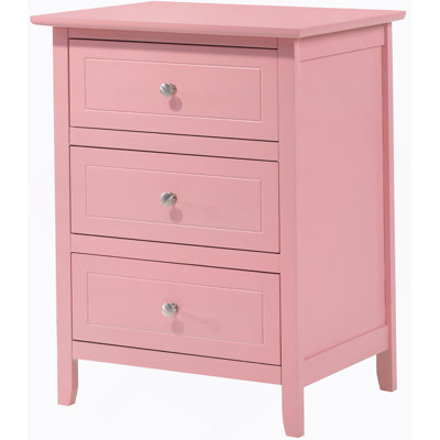Charming Contemporary Pink Nightstand