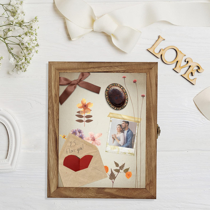 Shadow Box Display Case Shadowbox Frame With Linen Back Memorabilia Bouquet Medals Photos Memory Box For Keepsakes