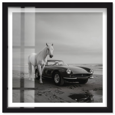 Two Classic Beauties I Shadowbox Print Glam Wall Art by Notoriart, Black Frame, 21 x 21
