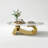 51" Luxury Oval Coffee Table with Base and Sintered Stone Top - Musical Note Shaped Base-988707058