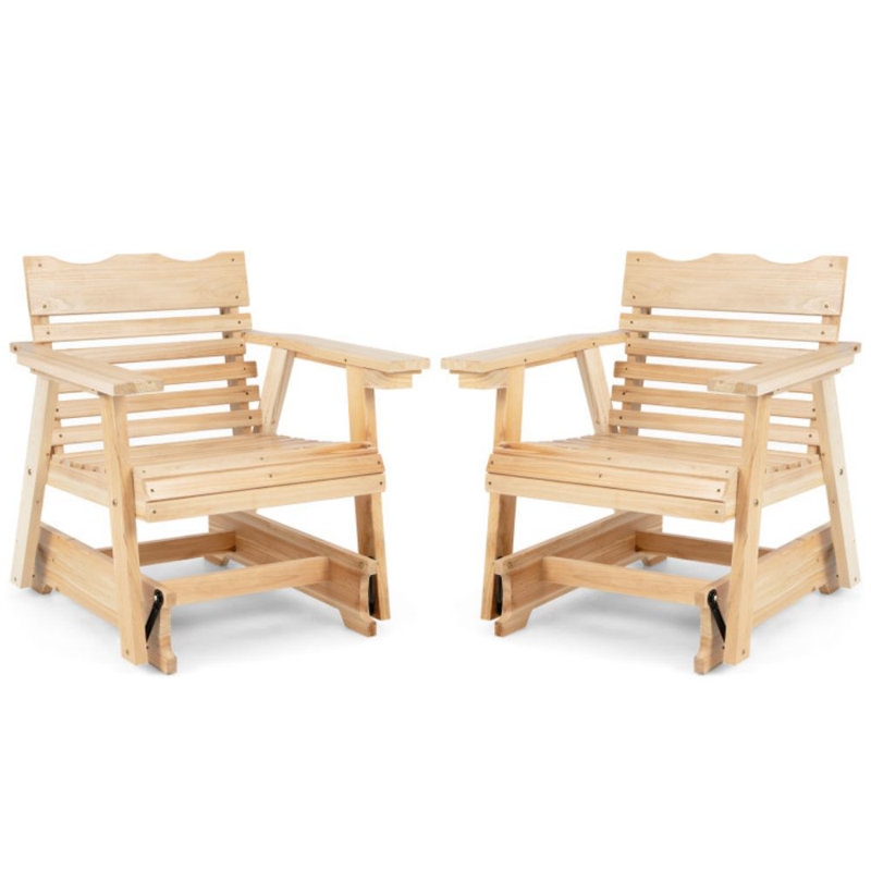 Chaise berçante d'extérieur en bois massif Alistar