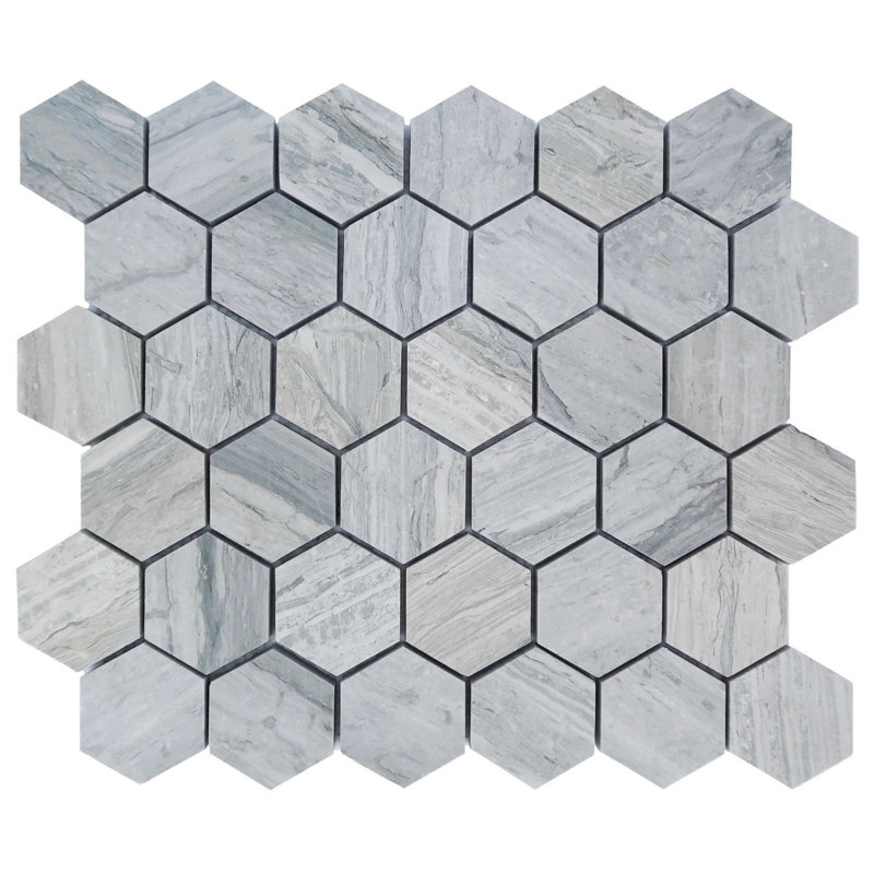 Blue Oak Marble 2" Hexagon Mosaic