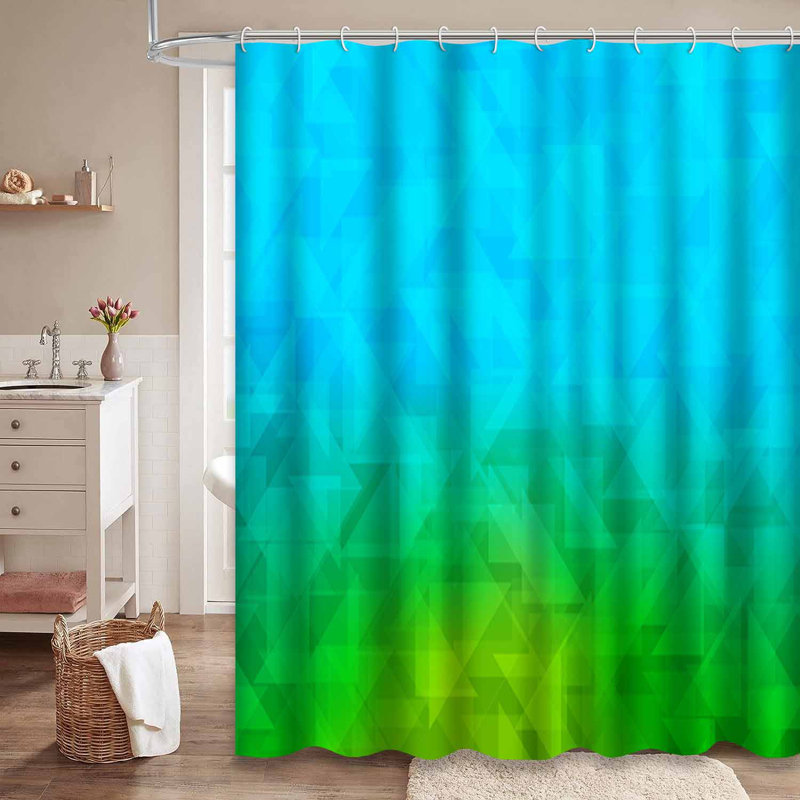 Rideau de douche vert clair avec 12 crochets, L 72 po x l 84 po