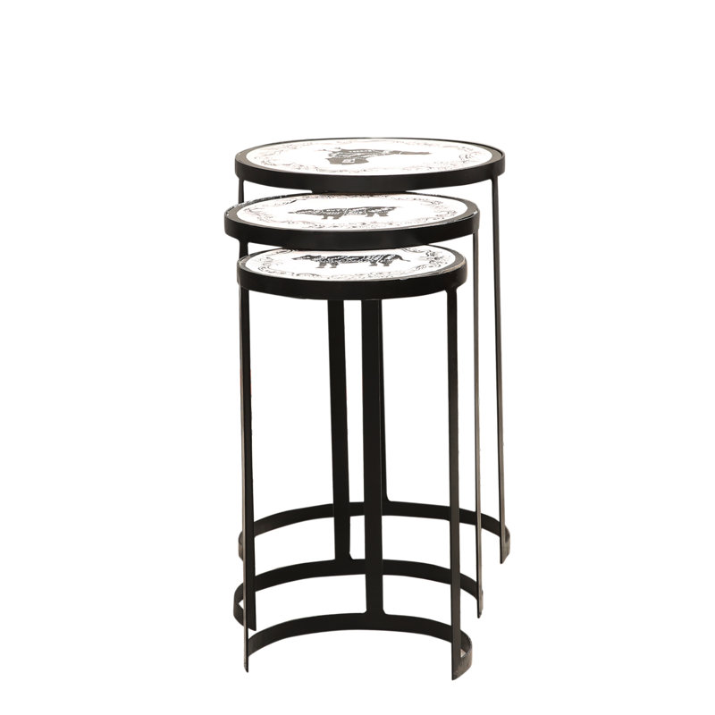 Waterton Printed Characters 3 Piece Nest of Tables