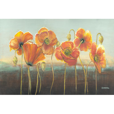 Poppy Tops III by Wendy Russell - Wrapped Canvas Painting