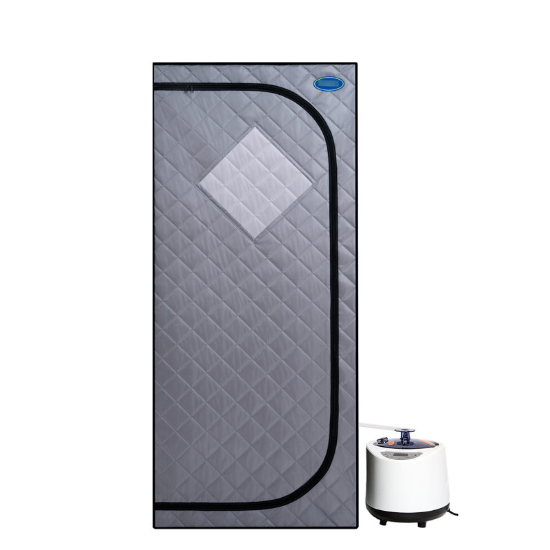 Tente à vapeur portative pour tout le corps - Zone de rafraîchissement du spa. Gris. Génératrice 2,2L. Température maximale 150F . Télécommande et minuterie. Chaise pliable incluse. Résistant à la chaleur imperméable. , Étanche, protégé.